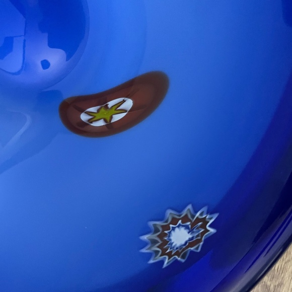 Vintage Murano Millefiori Art Glass Bowl Trinket Candy Dish Cobalt Blue - Picture 8 of 10